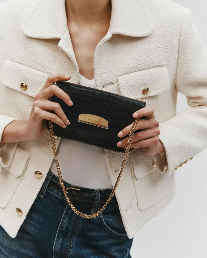 Nili Lotan LE MIA CHAIN BAG Black And Gold Women Handbags