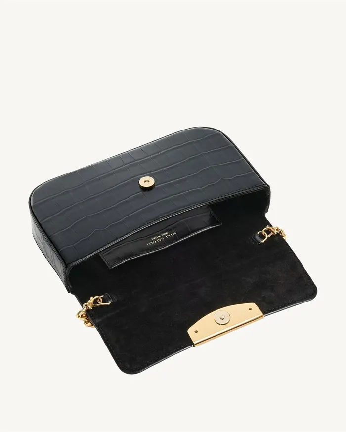 Nili Lotan LE MIA CHAIN BAG Black And Gold Women Handbags