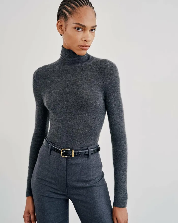 Nili Lotan LYNNETTE TURTLENECK Black Women Knits and Sweaters