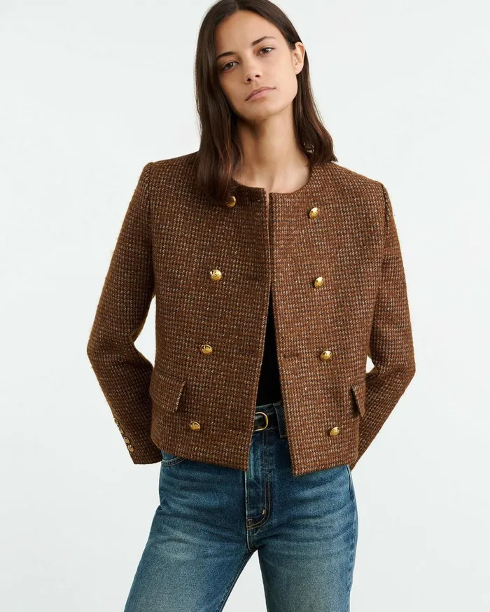 Nili Lotan MELANIE JACKET Saddle Check Women Jackets and Blazers