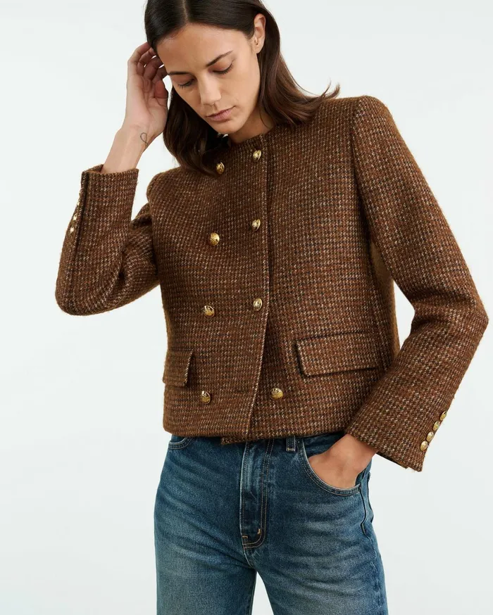 Nili Lotan MELANIE JACKET Saddle Check Women Jackets and Blazers