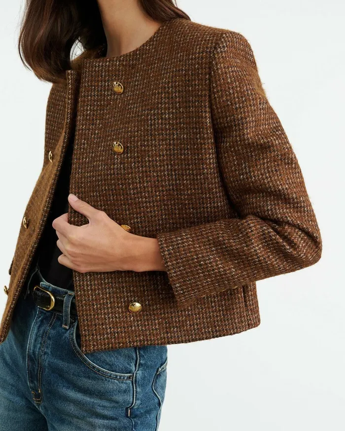 Nili Lotan MELANIE JACKET Saddle Check Women Jackets and Blazers