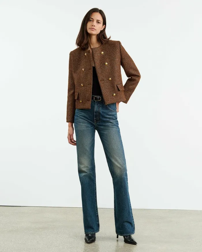 Nili Lotan MELANIE JACKET Saddle Check Women Jackets and Blazers