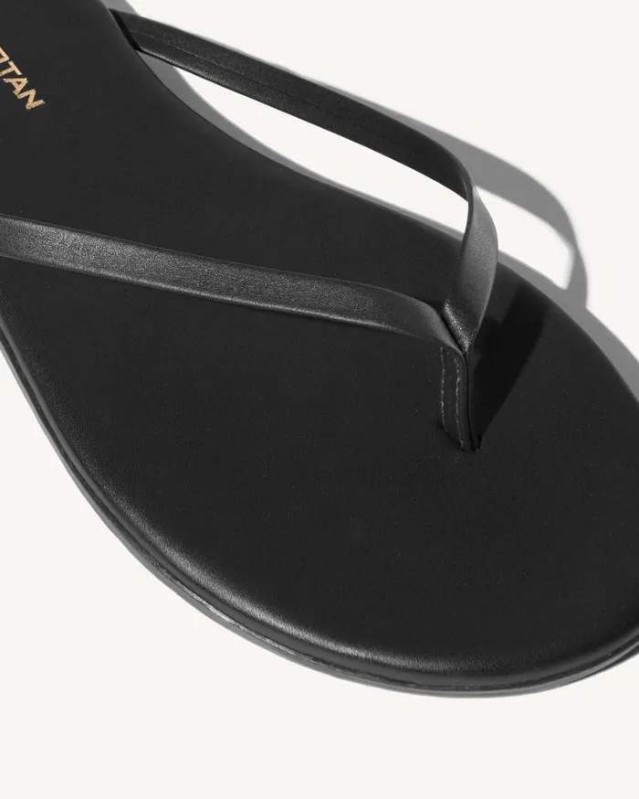 Nili Lotan NL X TKEES LEATHER FLIP FLOP Dark Brown Women Shoes