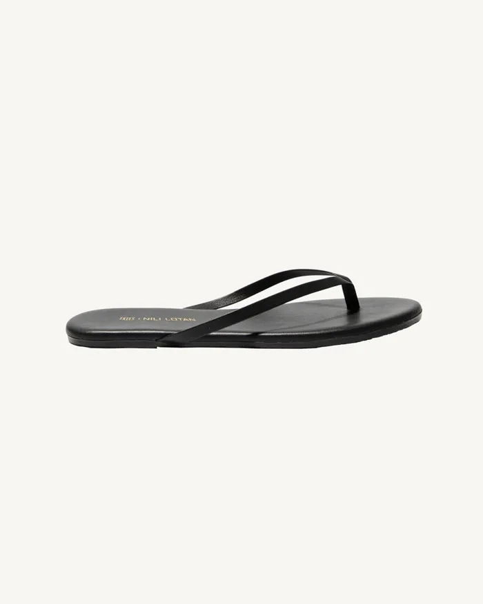 Nili Lotan NL X TKEES LEATHER FLIP FLOP Dark Brown Women Shoes