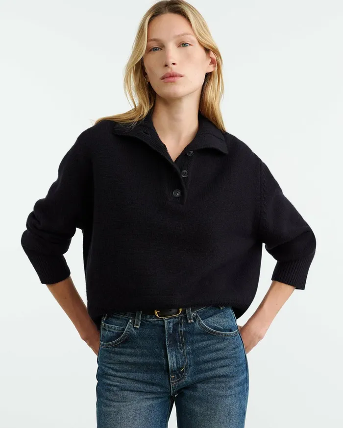 Nili Lotan RENATA CASHMERE SWEATER Ivory Women Knits and Sweaters