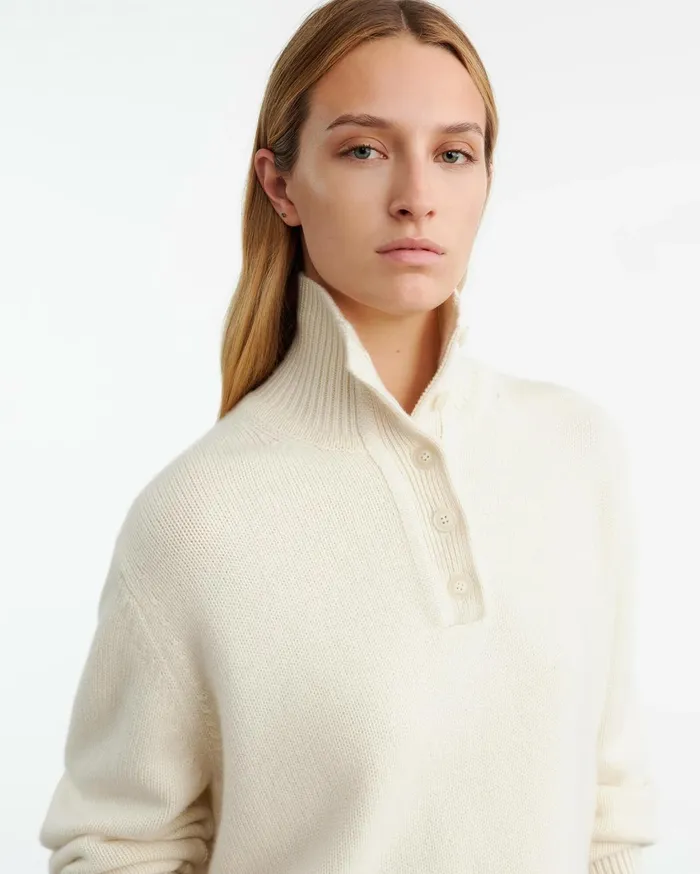 Nili Lotan RENATA CASHMERE SWEATER Ivory Women Knits and Sweaters