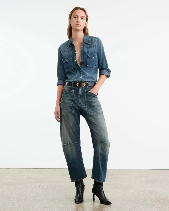 Nili Lotan SHON JEAN Classic Wash Women Denim