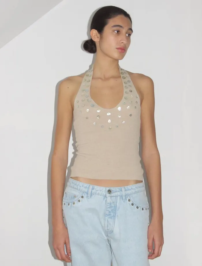 No 1895 Nerium Beige Women Paloma Wool Tops
