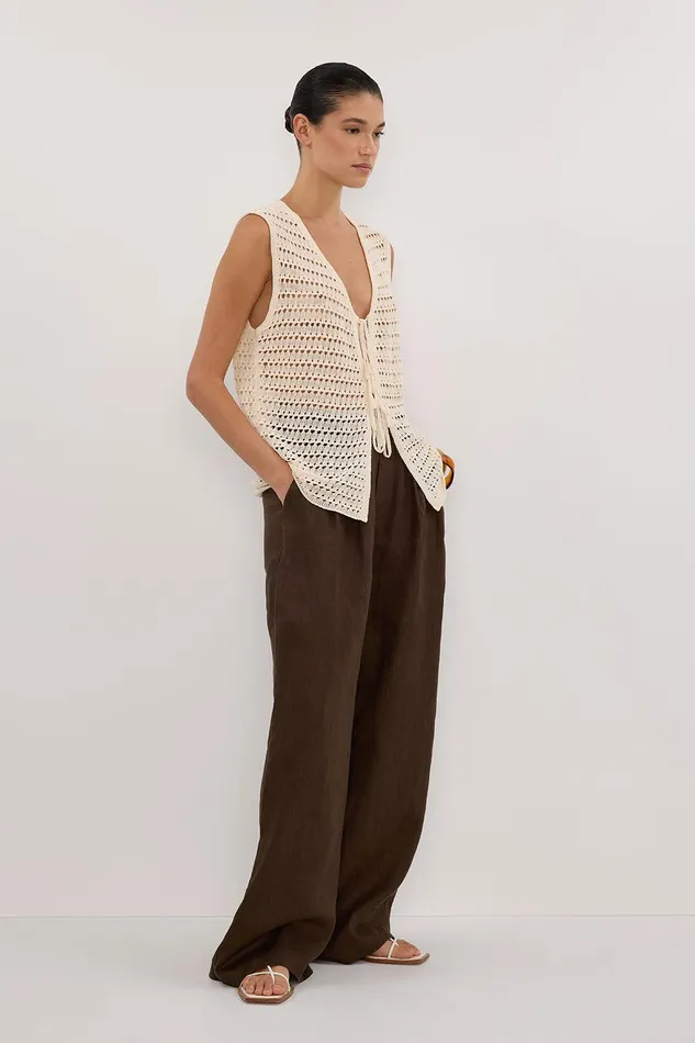 NOAH NATURAL CROCHET KNIT VEST Women DISSH Vests
