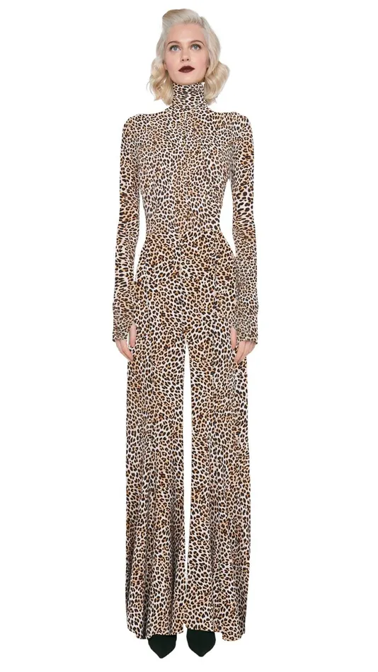 Norma Kamali Bottoms BIAS ELEPHANT PANT Bb Leopard 8211 Clothing