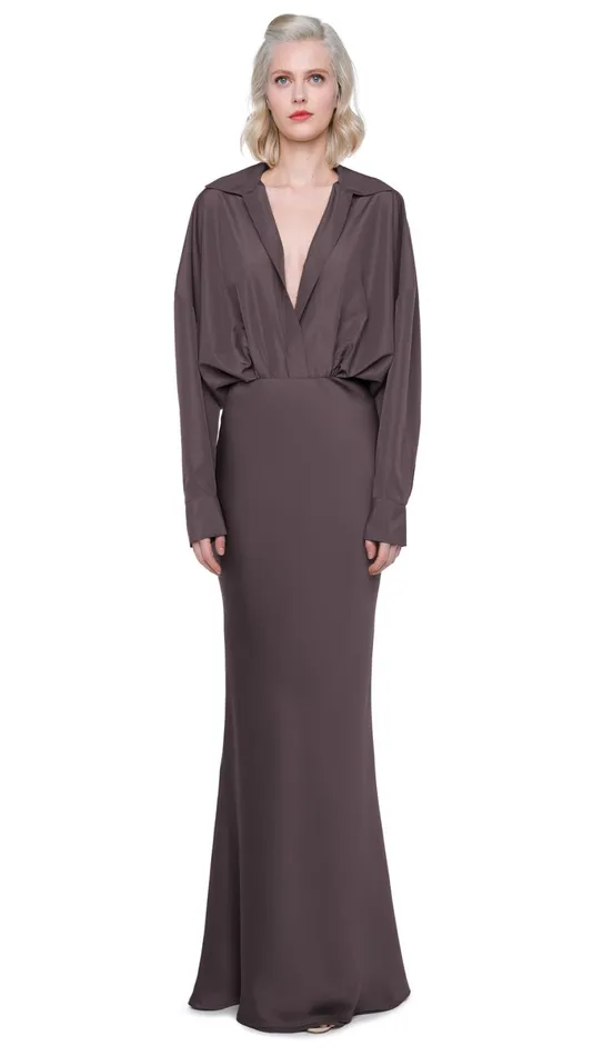 Norma Kamali Bottoms BIAS OBIE SKIRT Chocolate 8211 Clothing