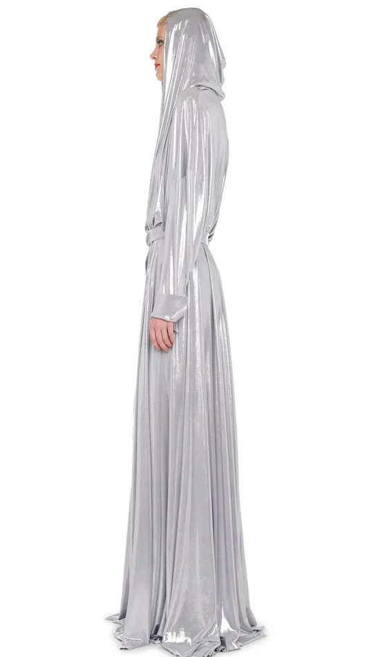 Norma Kamali Dresses HOODED OS BF NK SHIRT GOWN Silver 8211 Clothing