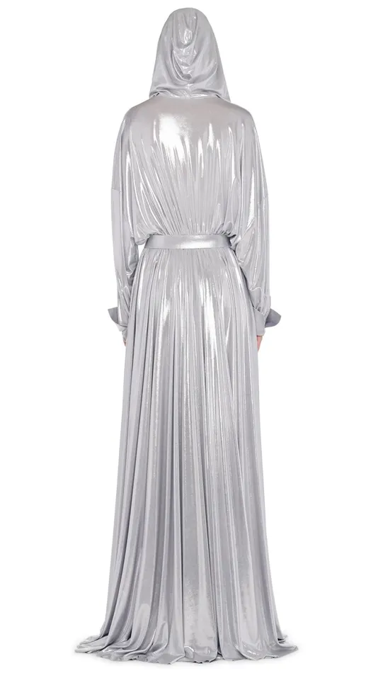 Norma Kamali Dresses HOODED OS BF NK SHIRT GOWN Silver 8211 Clothing