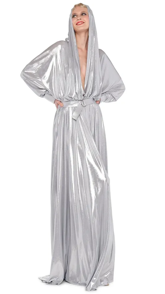Norma Kamali Dresses HOODED OS BF NK SHIRT GOWN Silver 8211 Clothing
