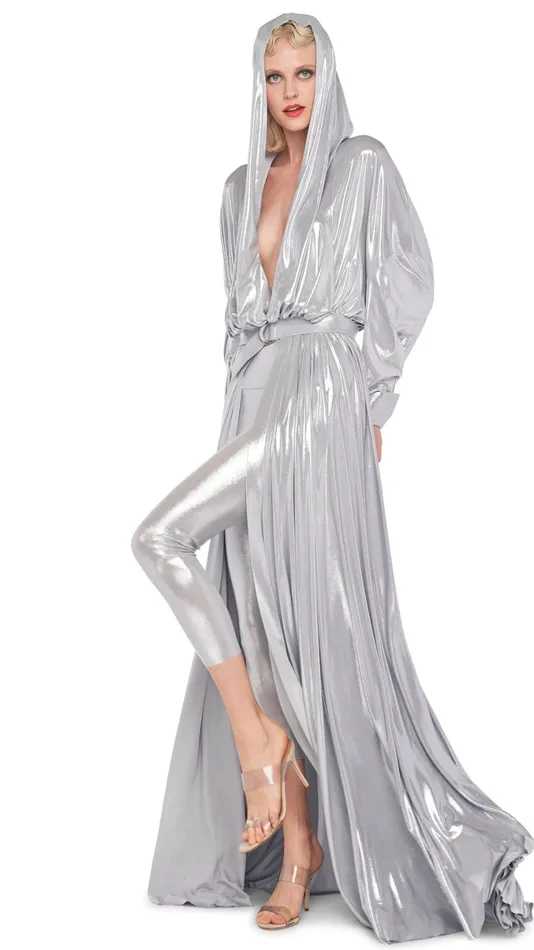 Norma Kamali Dresses HOODED OS BF NK SHIRT GOWN Silver 8211 Clothing