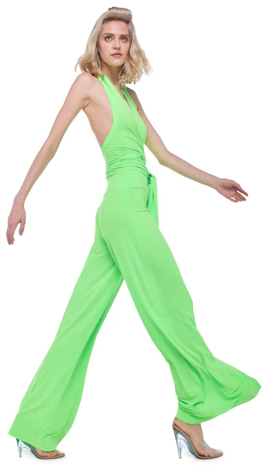 Norma Kamali Tops HALTER WRAP TOP Neon Green 8211 Clothing