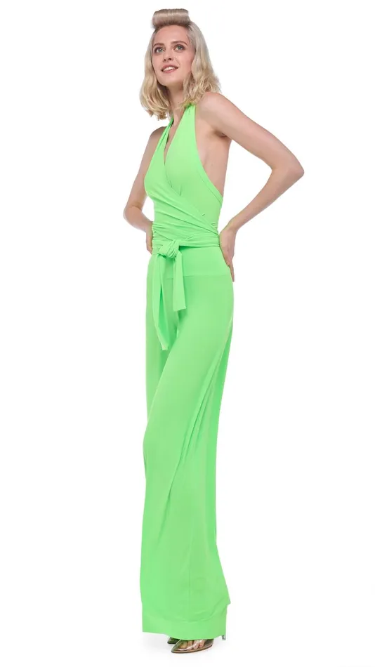 Norma Kamali Tops HALTER WRAP TOP Neon Green 8211 Clothing