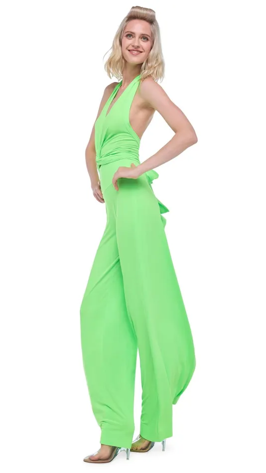 Norma Kamali Tops HALTER WRAP TOP Neon Green 8211 Clothing