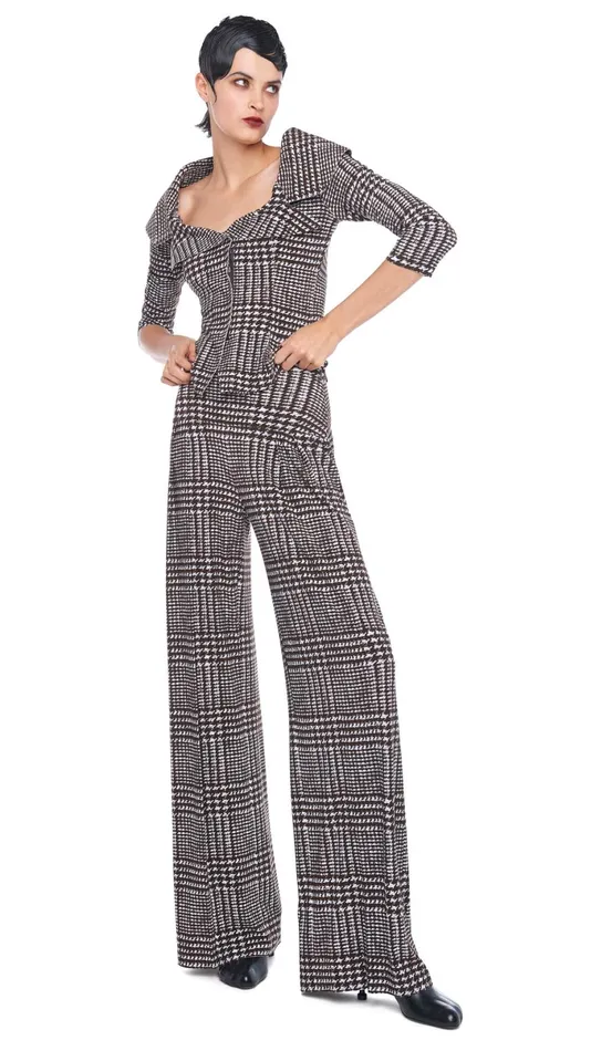 Norma Kamali Tops OFF SHOULDER SB JACKET Chocolate Glenn Plaid Tweed 8211 Clothing Norma Kamali Tops OFF SHOULDER SB JACKET Chocolate Glenn Plaid Tweed 8211 Clothing