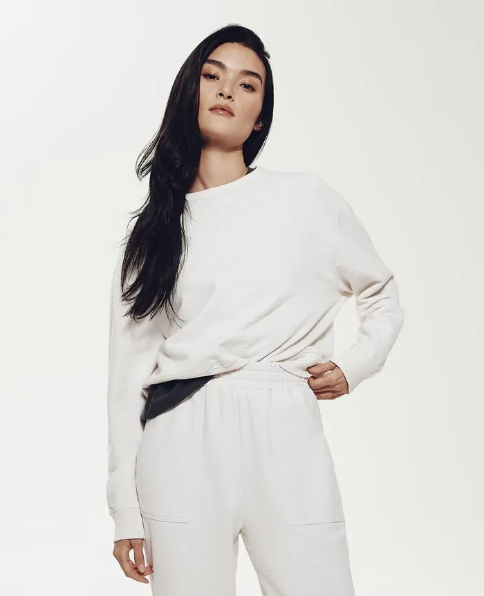 Nova Crew Ivory Dust Women AG Jeans Sweatshirts