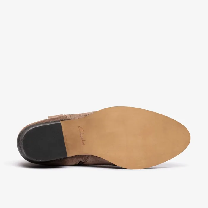 Octavia Up Taupe Suede Women Clarks Boots and Booties