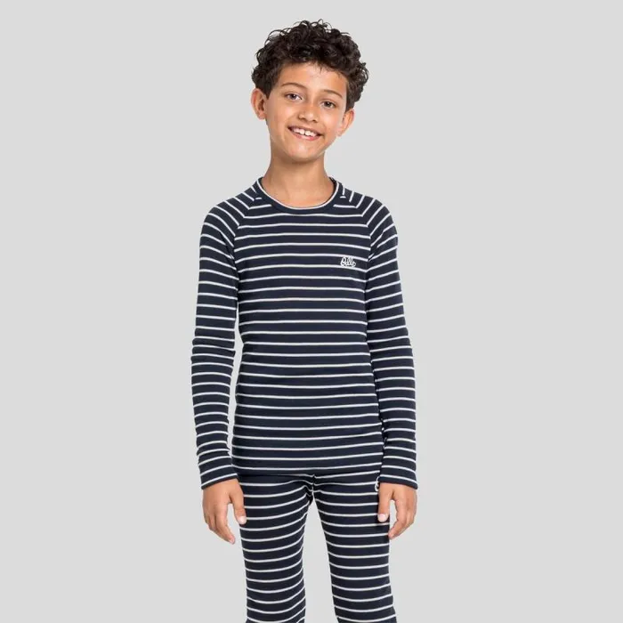 Odlo Base Layers The Active Warm Originals 039 Base Layer Top Dark Sapphire 8211 Odlo Silver Grey 8211 Kids