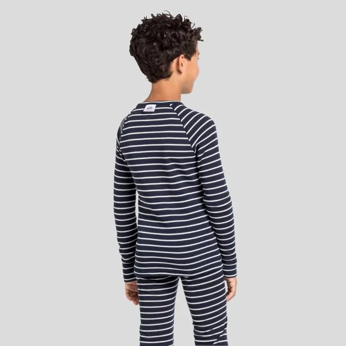Odlo Base Layers The Active Warm Originals 039 Base Layer Top Dark Sapphire 8211 Odlo Silver Grey 8211 Kids