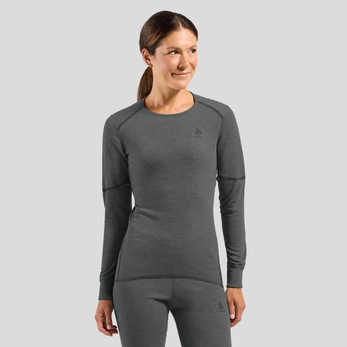 Odlo Base Layers The Active XWarm Base Layer Top Odlo Steel Grey Melange 8211 Women