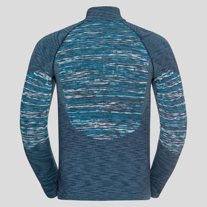 Odlo Base Layers The Blackcomb Long Sleeve HalfZip Dark Sapphire 8211 Space Dye 8211 Men