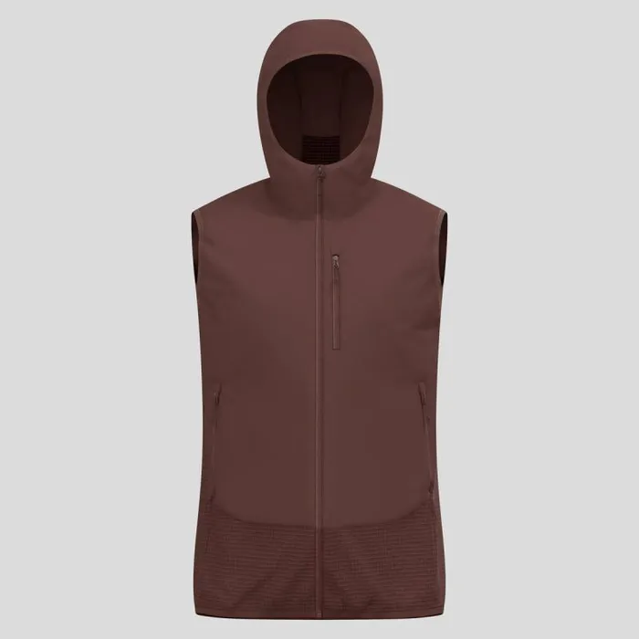 Odlo Jackets and Vests The Hyper Contrast Ascent Wool Insulated Hybrid Vest Fudge 8211 Men