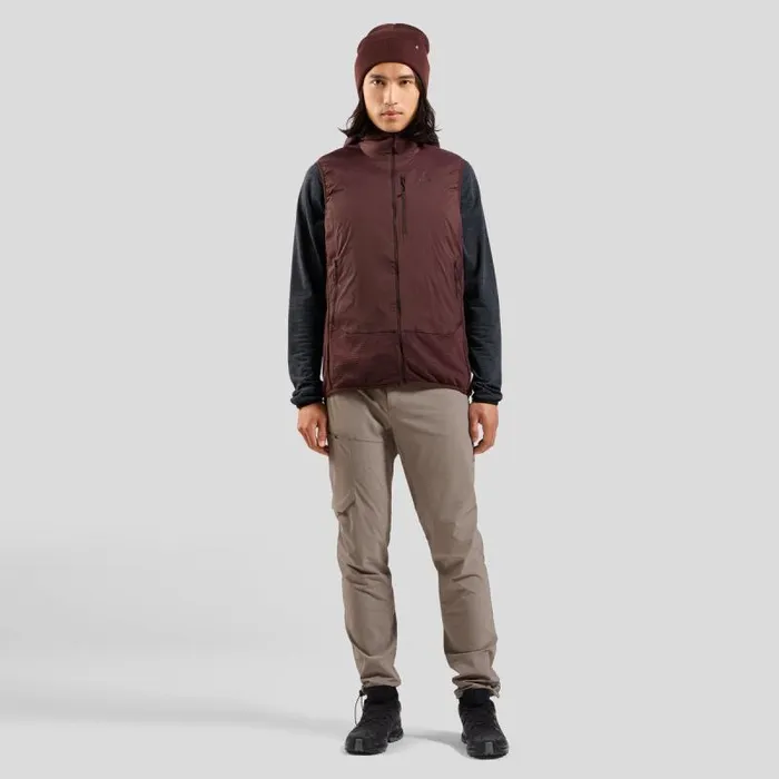 Odlo Jackets and Vests The Hyper Contrast Ascent Wool Insulated Hybrid Vest Fudge 8211 Men