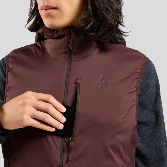 Odlo Jackets and Vests The Hyper Contrast Ascent Wool Insulated Hybrid Vest Fudge 8211 Men