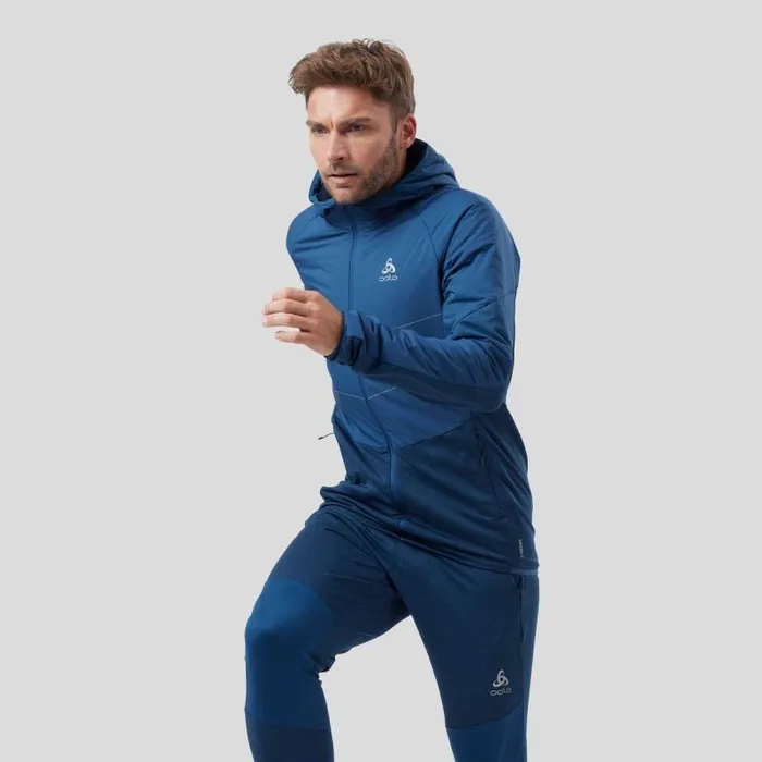 Odlo Jackets and Vests The Run Easy SThermic Running Jacket Blue Wing Teal 8211 Men