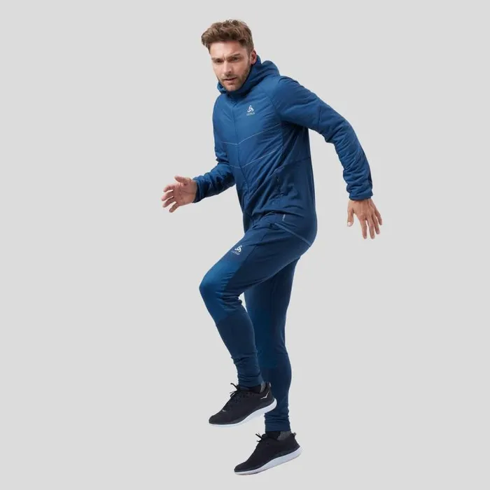Odlo Jackets and Vests The Run Easy SThermic Running Jacket Blue Wing Teal 8211 Men