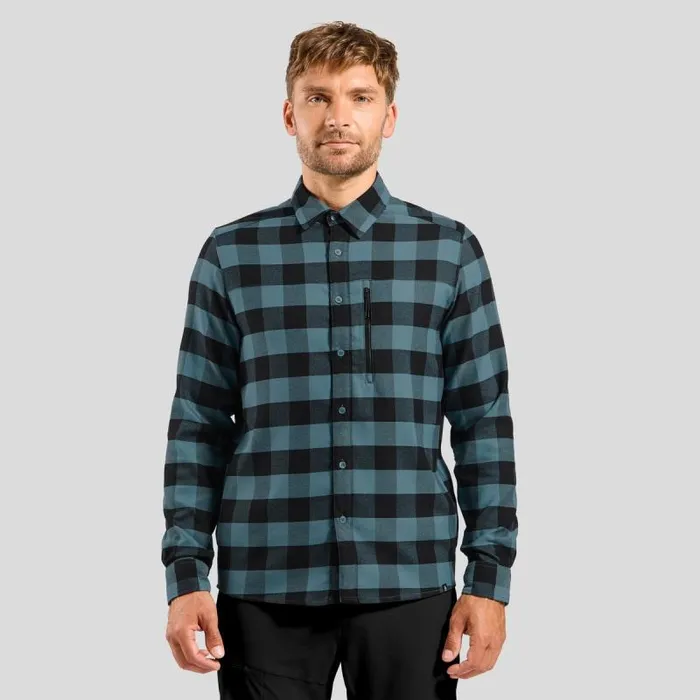 Odlo Mid Layers and Longsleeves The Halden Long Sleeve Black 8211 Provincial Blue 8211 Men Odlo Mid Layers and Longsleeves The Halden Long Sleeve Black 8211 Provincial Blue 8211 Men