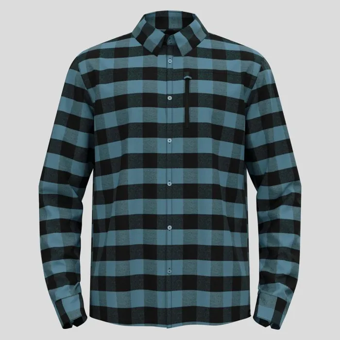Odlo Mid Layers and Longsleeves The Halden Long Sleeve Black 8211 Provincial Blue 8211 Men