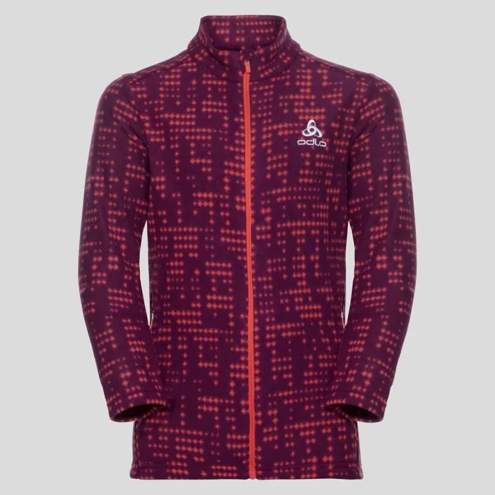 Odlo Mid Layers and Longsleeves The Schladming 039 MidLayer Hot Coral Aop 8211 Kids