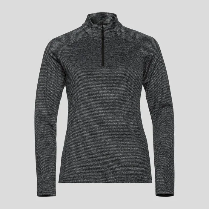 Odlo Mid Layers and Longsleeves The Sesvenna HalfZip Mid Layer Black Melange 8211 Women