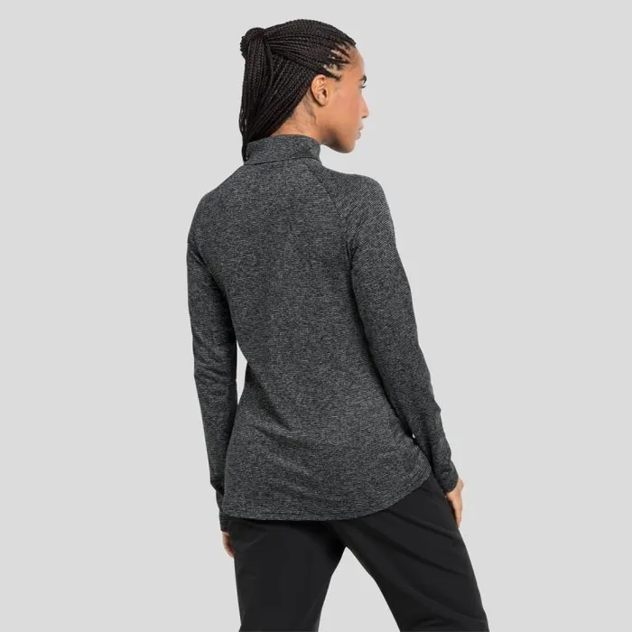 Odlo Mid Layers and Longsleeves The Sesvenna HalfZip Mid Layer Black Melange 8211 Women