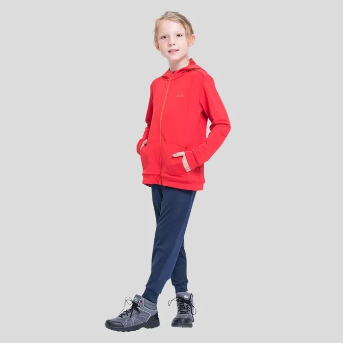 Odlo Mid Layers and Longsleeves The Weact 039 Collection Full Zip Hoody Formula One 8211 Mandarin Red 8211 Kids