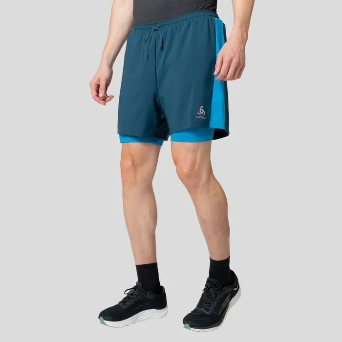 Odlo Shorts The Essentials 5 Inch 2In1 Running Shorts Blue Wing Teal 8211 Indigo Bunting 8211 Men