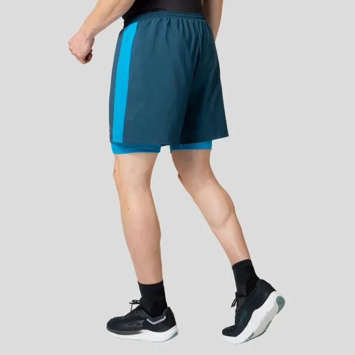 Odlo Shorts The Essentials 5 Inch 2In1 Running Shorts Blue Wing Teal 8211 Indigo Bunting 8211 Men