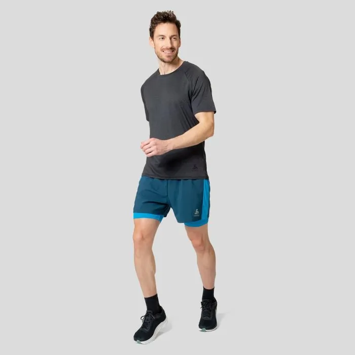 Odlo Shorts The Essentials 5 Inch 2In1 Running Shorts Blue Wing Teal 8211 Indigo Bunting 8211 Men