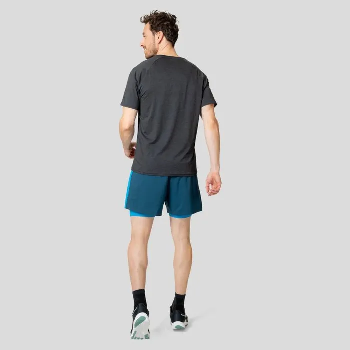 Odlo Shorts The Essentials 5 Inch 2In1 Running Shorts Blue Wing Teal 8211 Indigo Bunting 8211 Men