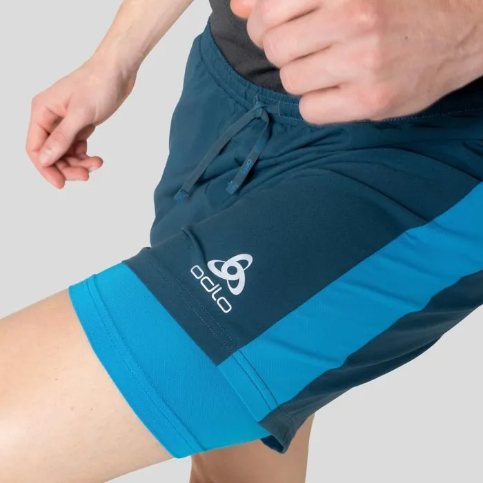 Odlo Shorts The Essentials 5 Inch 2In1 Running Shorts Blue Wing Teal 8211 Indigo Bunting 8211 Men