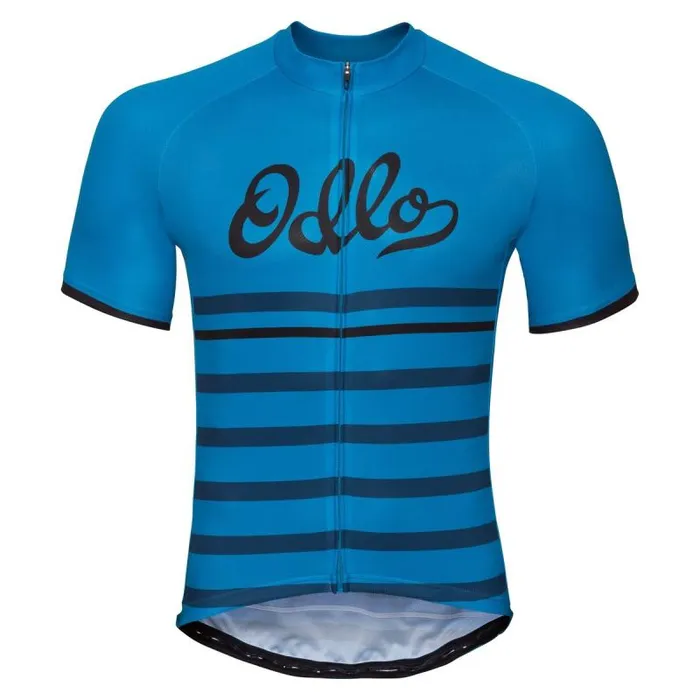 Odlo Tshirts and Polos Fujin Print Cycling Jersey Blue Jewel 8211 Retro 8211 Men