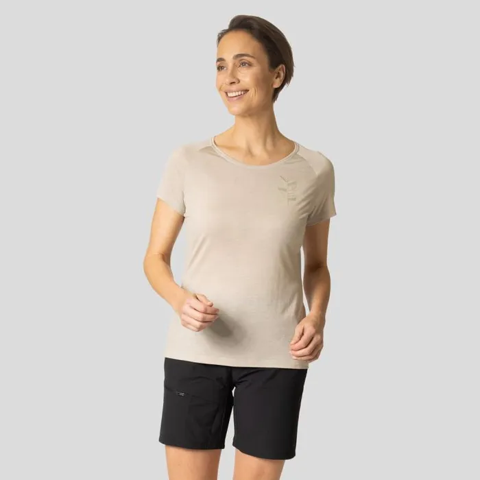 Odlo Tshirts and Polos The Ascent Performance Wool 130 Tree TShirt Silver Cloud Melange 8211 Women