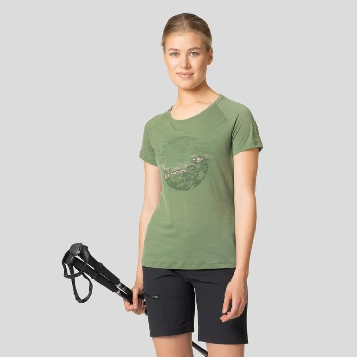 Odlo Tshirts and Polos The Ascent Performance Wool Light Sunrise TShirt Loden Frost Melange 8211 Women Odlo Tshirts and Polos The Ascent Performance Wool Light Sunrise TShirt Loden Frost Melange 8211 Women