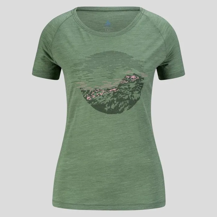 Odlo Tshirts and Polos The Ascent Performance Wool Light Sunrise TShirt Loden Frost Melange 8211 Women